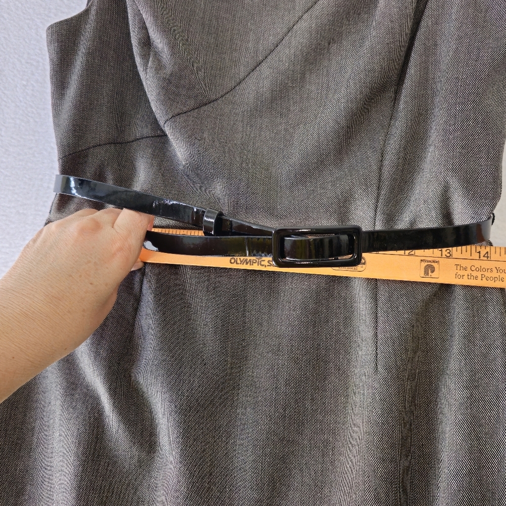 White House Black Market Elegant Gray Sleeveless Dress Size 6 - Picture 5 of 12